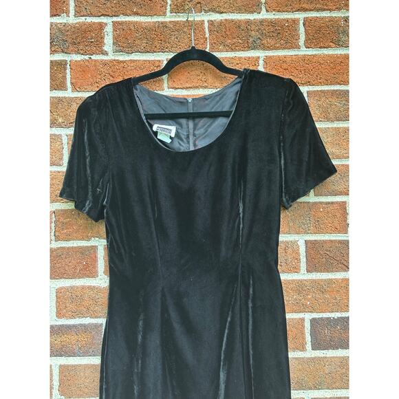 Vintage 1980s CFTC Studio Black Velvet Mini Dress LBD AS IS - Picture 3 of 11